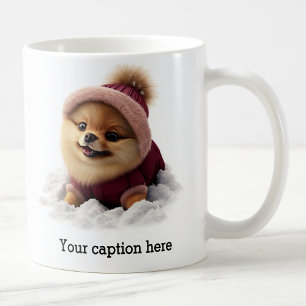 Mug Adorable Poméranie hiver Playtime