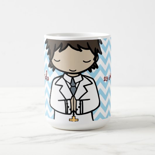 Mug Adorable Premier Saint Communion brune garçon (Centre)