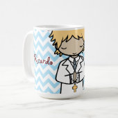 Mug Adorable Premier Saint Communion garçon blonde (Devant gauche)