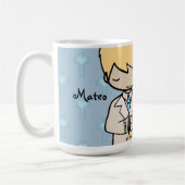 Mug Adorable Première sainte communion nom bleu garçon (Gauche)