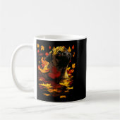 Mug Adorable Pug With Forest Leaves Cozy Autumn Dog Fa (Gauche)