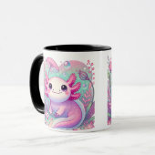 Mug Adorable rose Axolotl mignon Kawaii Créature (Devant gauche)
