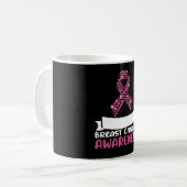 Mug Adorable Ruban rose Conscience du cancer du sein F (Devant gauche)