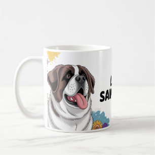 Mug "Adorable Saint Bernard avec des tournesols