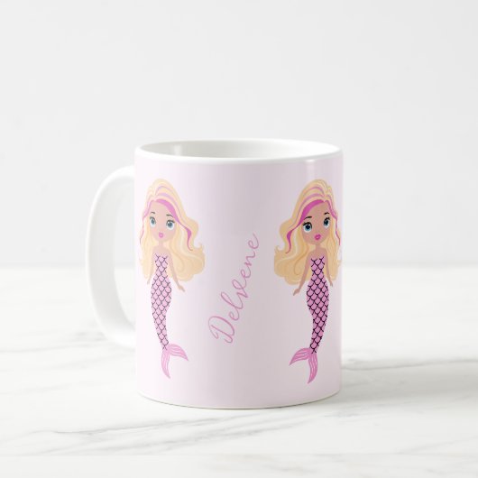 Mug Adorable sirène rose (Devant gauche)