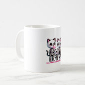 Mug Adorable Skeleton Famille de chats avec Bubble gum (Devant gauche)