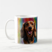Mug Adorable souriant Dachshund Portrait Artistique (Gauche)