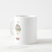 Mug Adorable Steampunk Hot Air Balloon avec drapeau (Devant gauche)