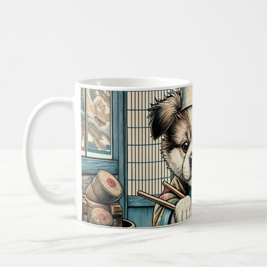 Mug Adorable Sushi Chef Chiot (Gauche)