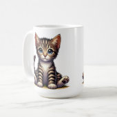 Mug Adorable Tabby Kitten Aux Yeux Bleus (Devant gauche)
