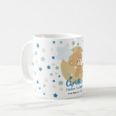 Mug Adorable Teddy Bear Baby Boy Stats de naissance (Devant gauche)
