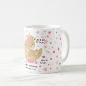 Mug Adorable Teddy Bear Baby Girl Stats de naissance (Devant droit)