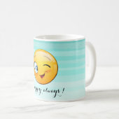 Mug Adorable Winking Emoji Face-Be heureux toujours (Devant droit)