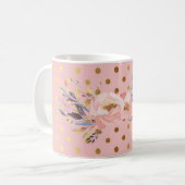 Mug Adorables Faux Gold Points Fleuri (Devant gauche)