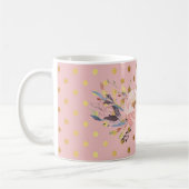 Mug Adorables Faux Gold Points Fleuri (Gauche)