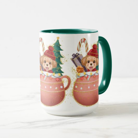 Mug Adorables Noël jolie chienne (Devant droit)