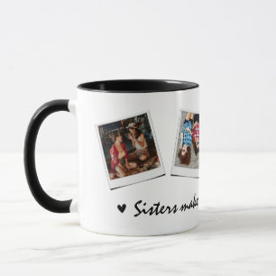 Mug Adorables sœurs pour 4 photos