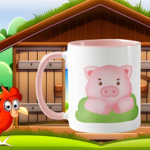 Mug adorateur de porc mignon ajouter du texte