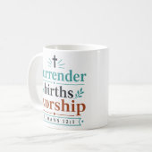 Mug Adoration de Naissance de Surrender Encouragement (Devant gauche)
