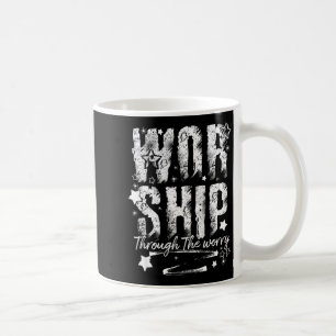 Mug Adorer à travers l'inquiétude Foi chrétienne Rétro