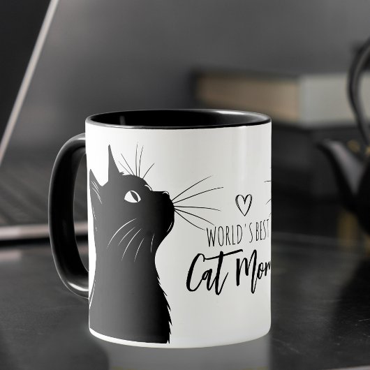 Mug Adoring Cat World's Best Cat Maman café personnali