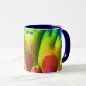 Mug ADRIAN ~ 3D Fractale ~ Rose, Jaune Rouge et Bleu (Devant droit)