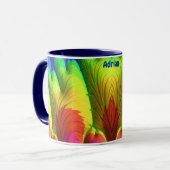 Mug ADRIAN ~ 3D Fractale ~ Rose, Jaune Rouge et Bleu (Devant gauche)