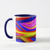 Mug ADRIAN ~ Zany 3D Fractal ~ Rose, Jaune et Bleu (Gauche)