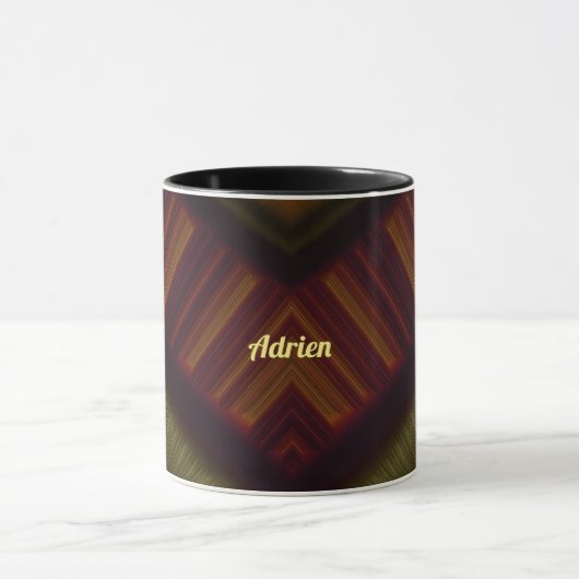 Mug ~ ADRIEN ~ GLOSSY 3D Noir Brown Vert brillant ~ (Centre)