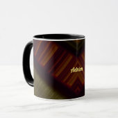 Mug ~ ADRIEN ~ GLOSSY 3D Noir Brown Vert brillant ~ (Devant gauche)