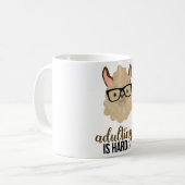Mug Adulte drôle est dur Hipster Llama (Devant gauche)