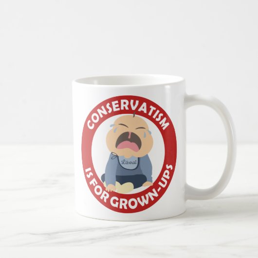 Mug adulte pleurant de conservateur de bébé de libéral (Droite)