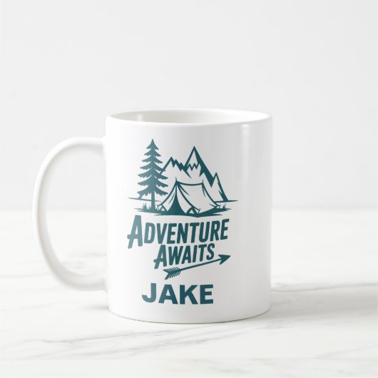 Mug Adventure Awaits Personalized Camping Coffee (Gauche)