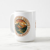 Mug  Adventure Awaits Sticker - Vintage Mountain Natio (Devant gauche)