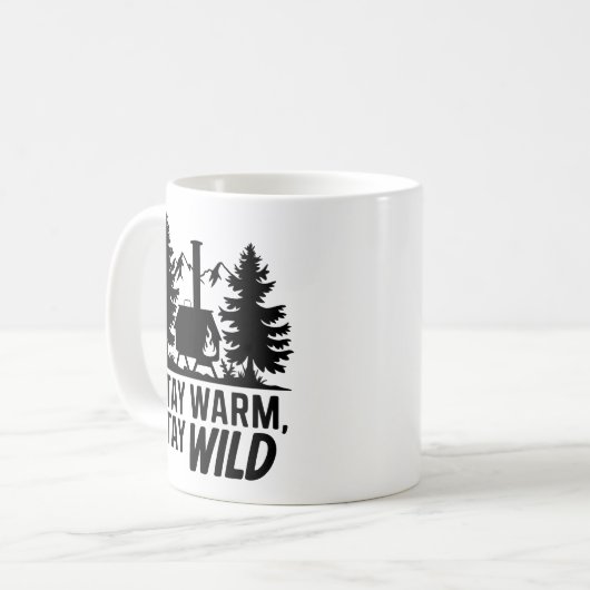 Mug Adventure Camping Wood Stove Cabine Art (Devant gauche)