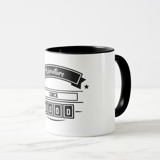 Mug Adventure Since [Year] Custom Coffee  (Devant droit)