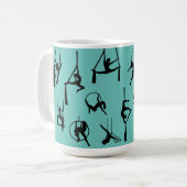 Mug Aérialist Silks Lyra silhouettes aqua (Devant gauche)