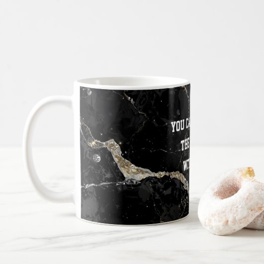 Mug Aesthetic Black&gold Kintsugi with subtle humor (Avec donut)