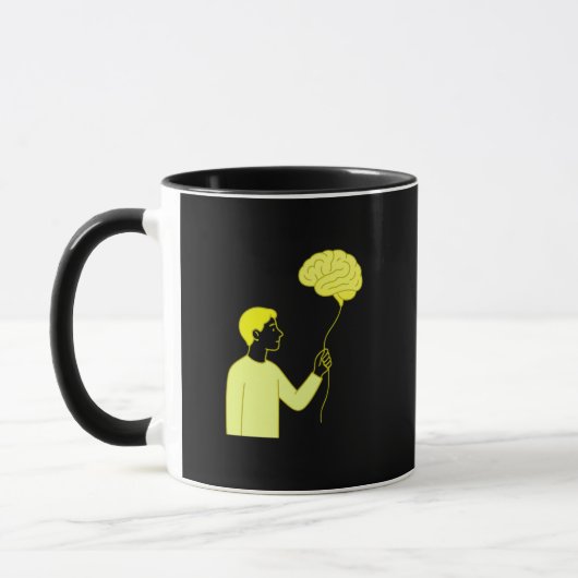 Mug Aesthetic Brain Balloon • Funny Overthinking (Gauche)