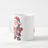 Mug Aesthetic Christmas Santa Playing Ukulele Music Te (Devant gauche)