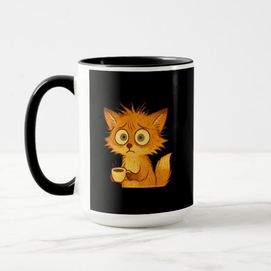 Mug Aesthetic Overwhelmed Fox • Cute Chaos Coffee (Gauche)