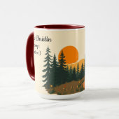 Mug Aesthetic Retro Hiking Club Personalized Gift (Devant gauche)
