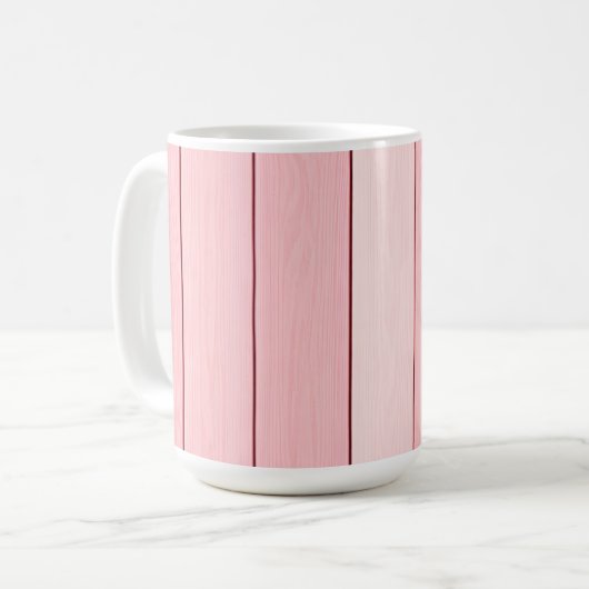 Mug Aesthetic Vertical Wood Pattern Pink Colour (Devant gauche)