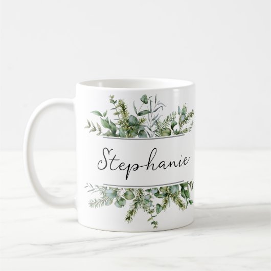 Mug Aesthétique de la verdure fraîche Personnaliser le (Gauche)