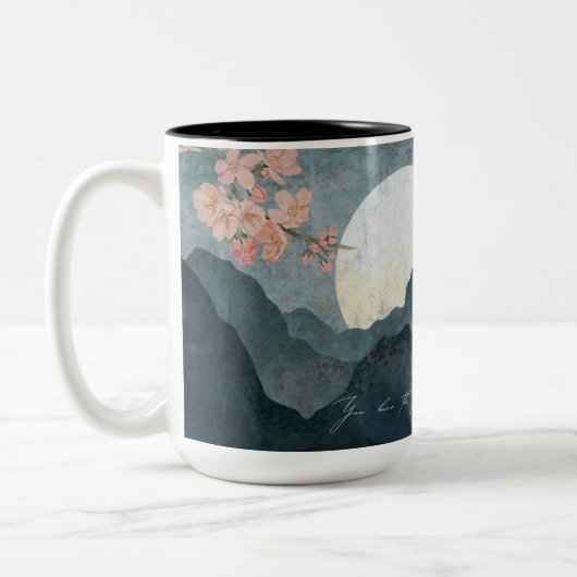 Mug Aesthétique Nuit Lune Blanc (Gauche)