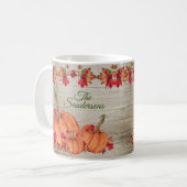 Mug Affaire Leaves de Rustic Wood Autumn Orange Pumkin (Devant gauche)