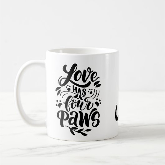 Mug Affection spéciale Chats humains Simple Monochrome (Gauche)