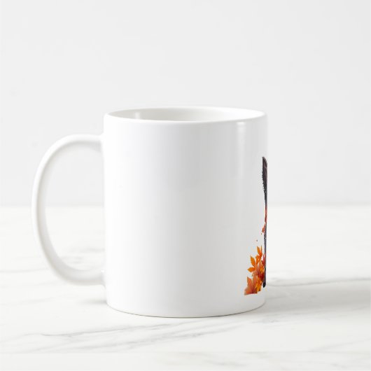 Mug Affenpinscher Au Coeur Fait De Feuilles D'Automne (Gauche)