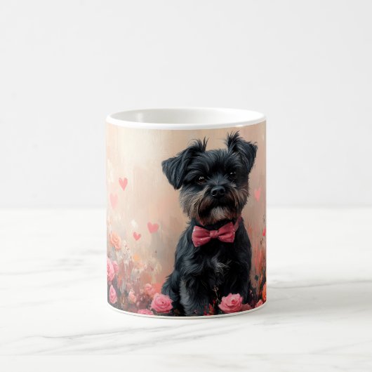 Mug Affenpinscher avec des roses - Saint-Valentin (Centre)