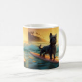 Mug Affenpinscher Beach Surf Peinture (Devant droit)
